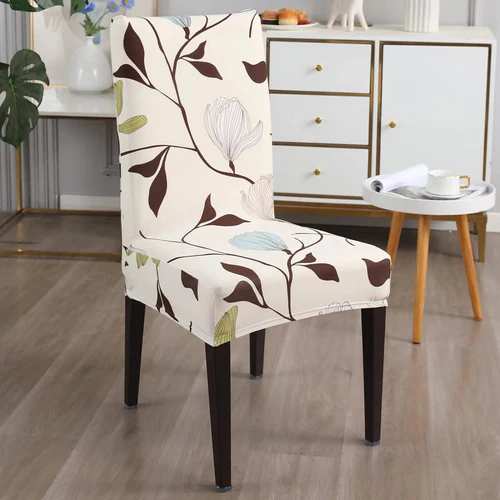 white patterned chair cover