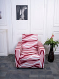 Red and White unique colored sofa